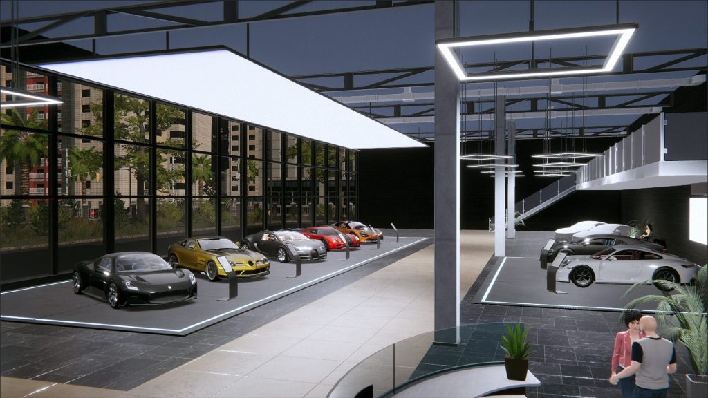 Car Dealership Simulator 2 screenshot showing the car showroom