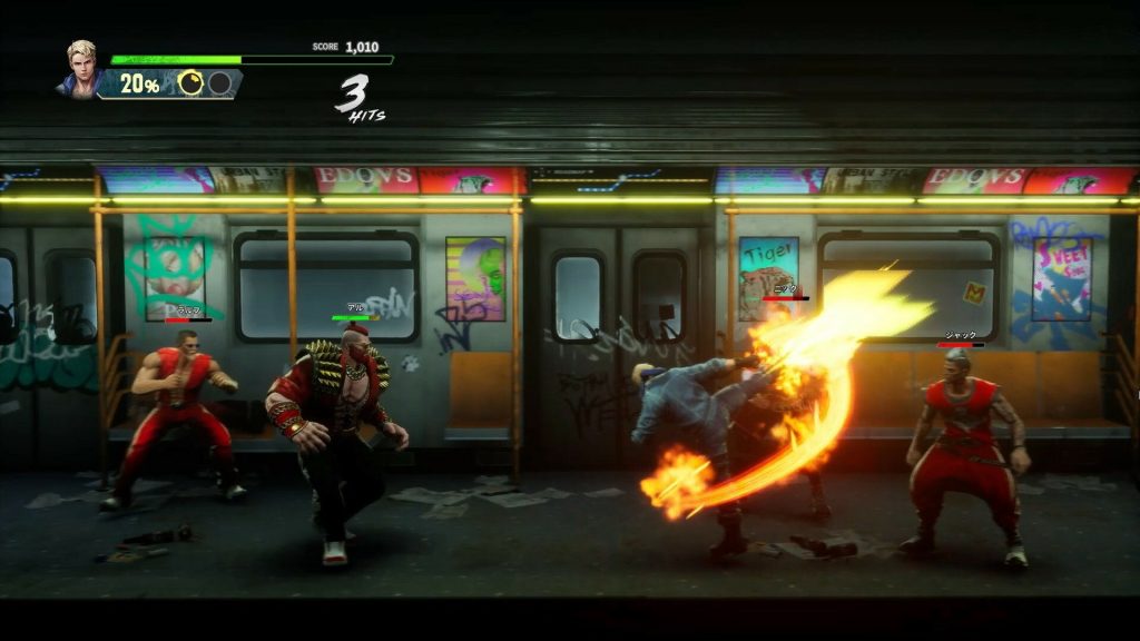 Intense co-op street fight in Double Dragon Revive PC version