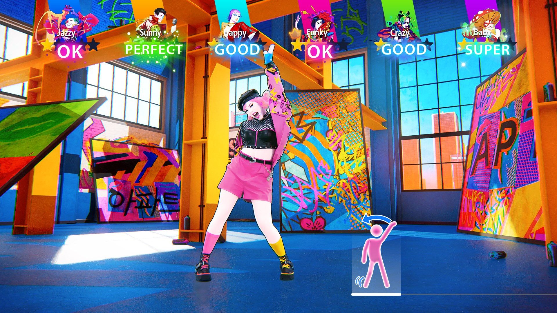 Custom playlist interface featuring trending songs and unlockable emotes.