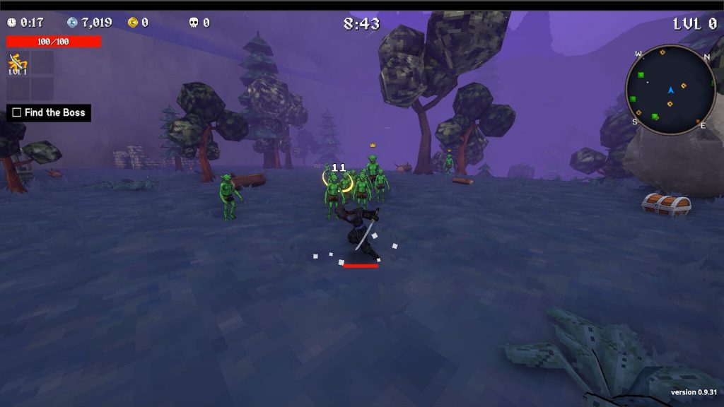 Multiplayer match in Megabonk showing power-ups, explosive crashes and scoreboard