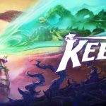 Keeper official artwork showing a lighthouse glowing in the dark with a seabird in flight