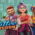 Tattoo Tycoon cover art showing a bustling tattoo studio filled with artists, clients, and creative energy, perfectly reflecting the game's management and design focus