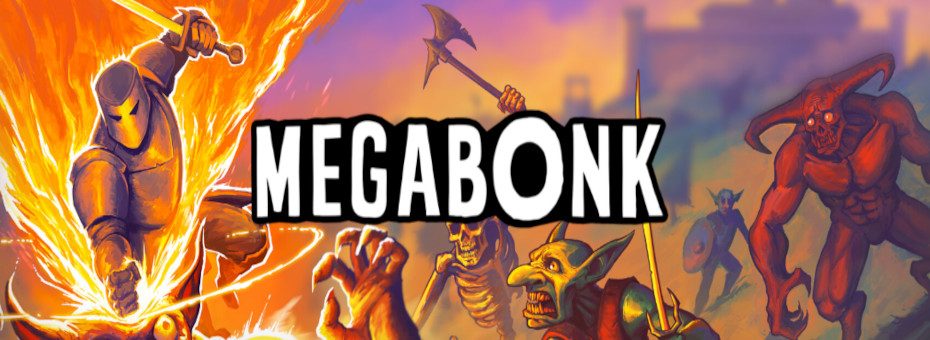 Megabonk featured artwork with colorful characters mid-battle in chaotic arenas